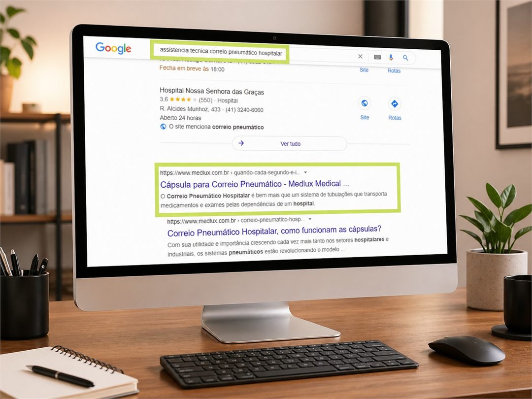 Tela do Google com a Medlux entre os primeiros resultados